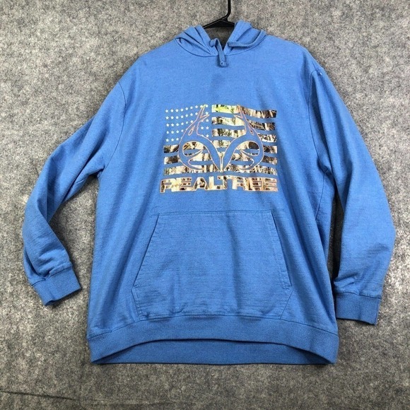 Realtree Outfitters Hoodie Men's Size XL Blue Long Sleeve Hooded Sweatshirt - Picture 1 of 9